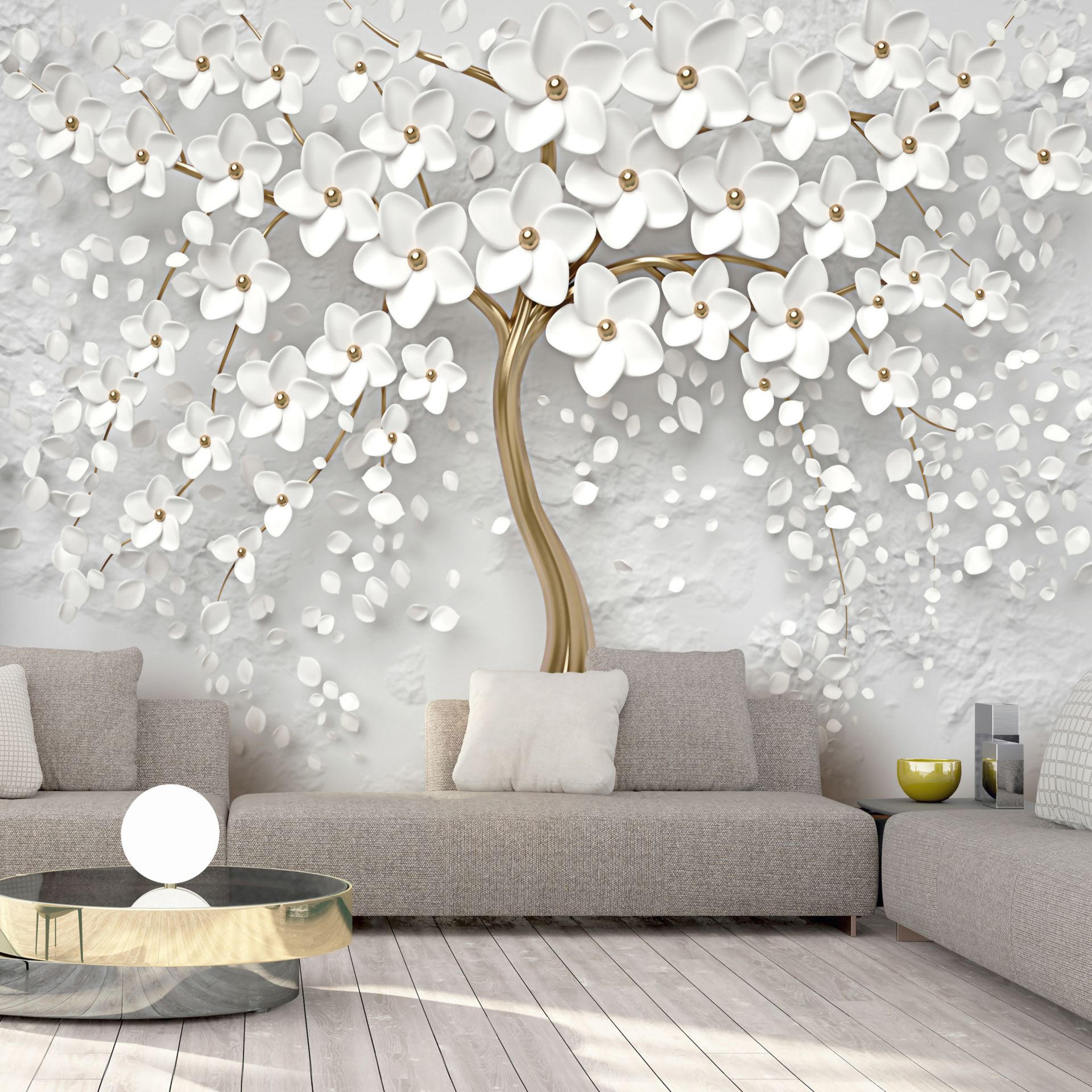 VLIESTAPETE Grau 200/140 cm - Goldfarben/Grau, Textil (200/1cm) - KUNSTLOFT