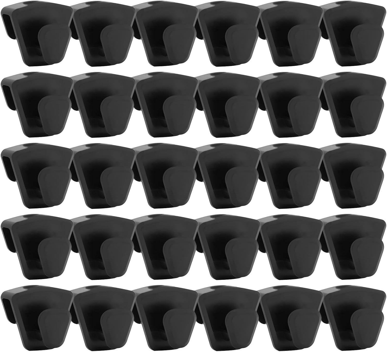 HANDTUCHHAKEN , Set mit 30 platzsparenden - Schwarz, Kunststoff (3.5/2/3.6cm) - BELZ
