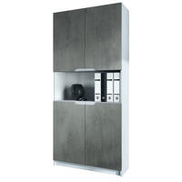 BÜROSCHRANK Logan Fronten in Beton Dunkel Optik - Dunkelgrau, Holzwerkstoff (82/184/37cm) - Vladon