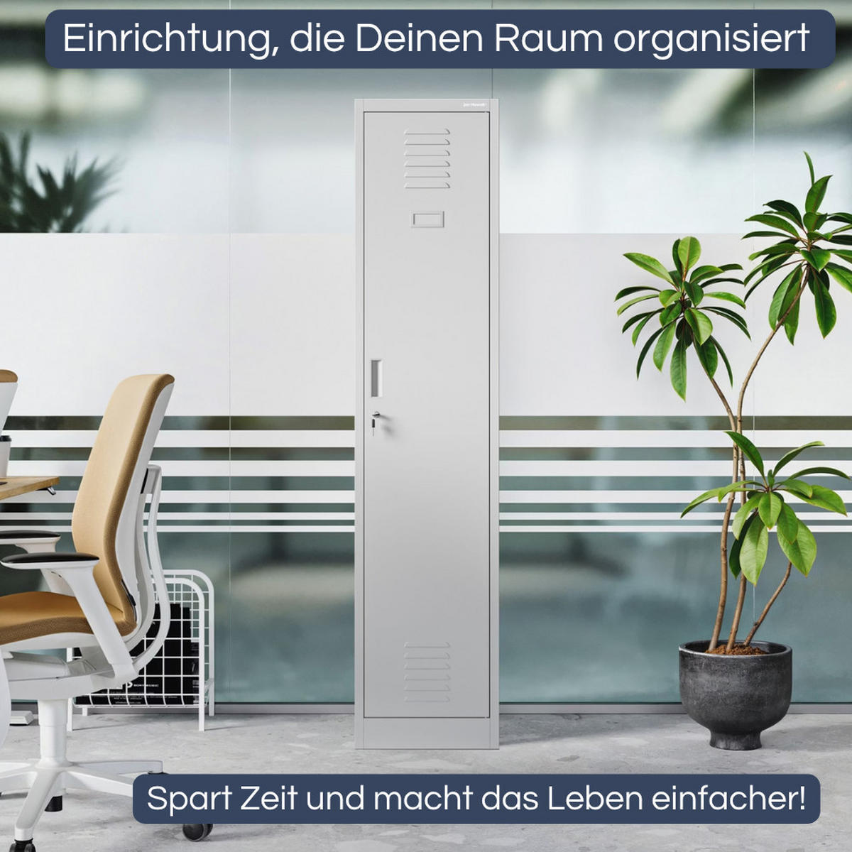 UMKLEIDESCHRANK Spind KACPER 1 Abteil 180x40x50cm Grau - Grau, Metall (40/180/50cm) - Jan Nowak