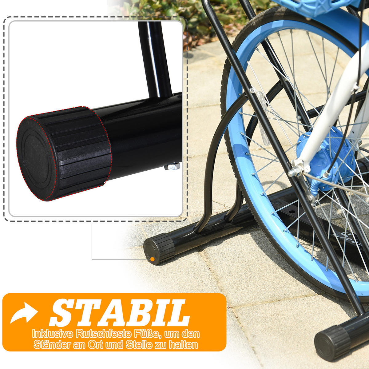 FAHRRADSTÄNDER, Metall, Schwarz, L60 × B54 × H57 cm - Schwarz, Metall (54/57/60cm) - HOMCOM