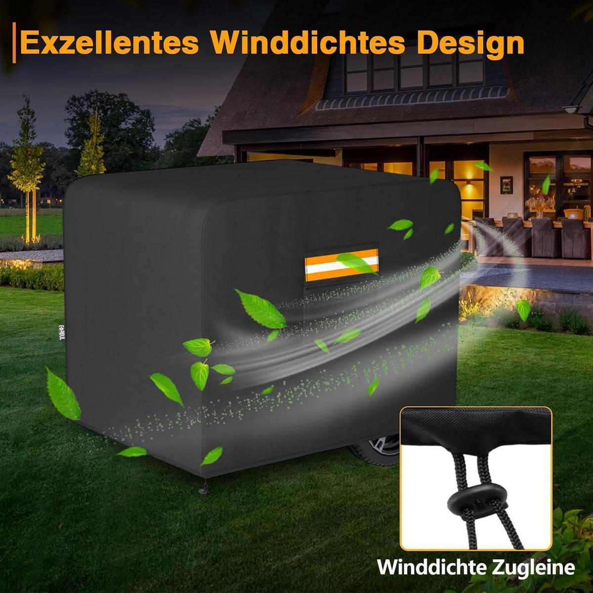 GENERATORABDECKUNG 81 x 61 x 61 cm Schwarz - Schwarz, Textil (61/61/81cm)