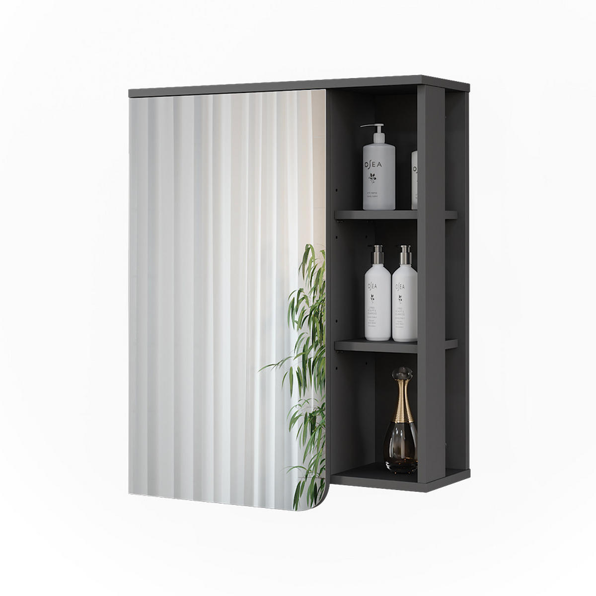 ZRCADLOVÁ SKŘÍŇKA Karen Antracitová/bílá - bílá/antracitová, kompozitní dřevo (60/75/20cm) - Vicco