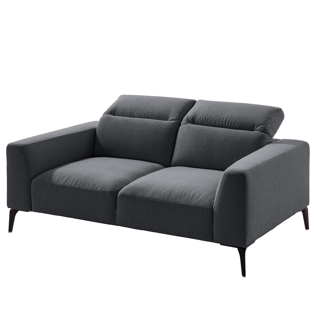 2-SITZER SOFA - Schwarz/Grau, Textil/Metall (170/73/107cm) - home24