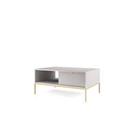 COUCHTISCH NOVA - L104, goldenen Akzenten, 104x68x46 cm Grau - Goldfarben/Graphitfarben, Holzwerkstoff/Kunststoff (68/104/46cm) - DomoHome
