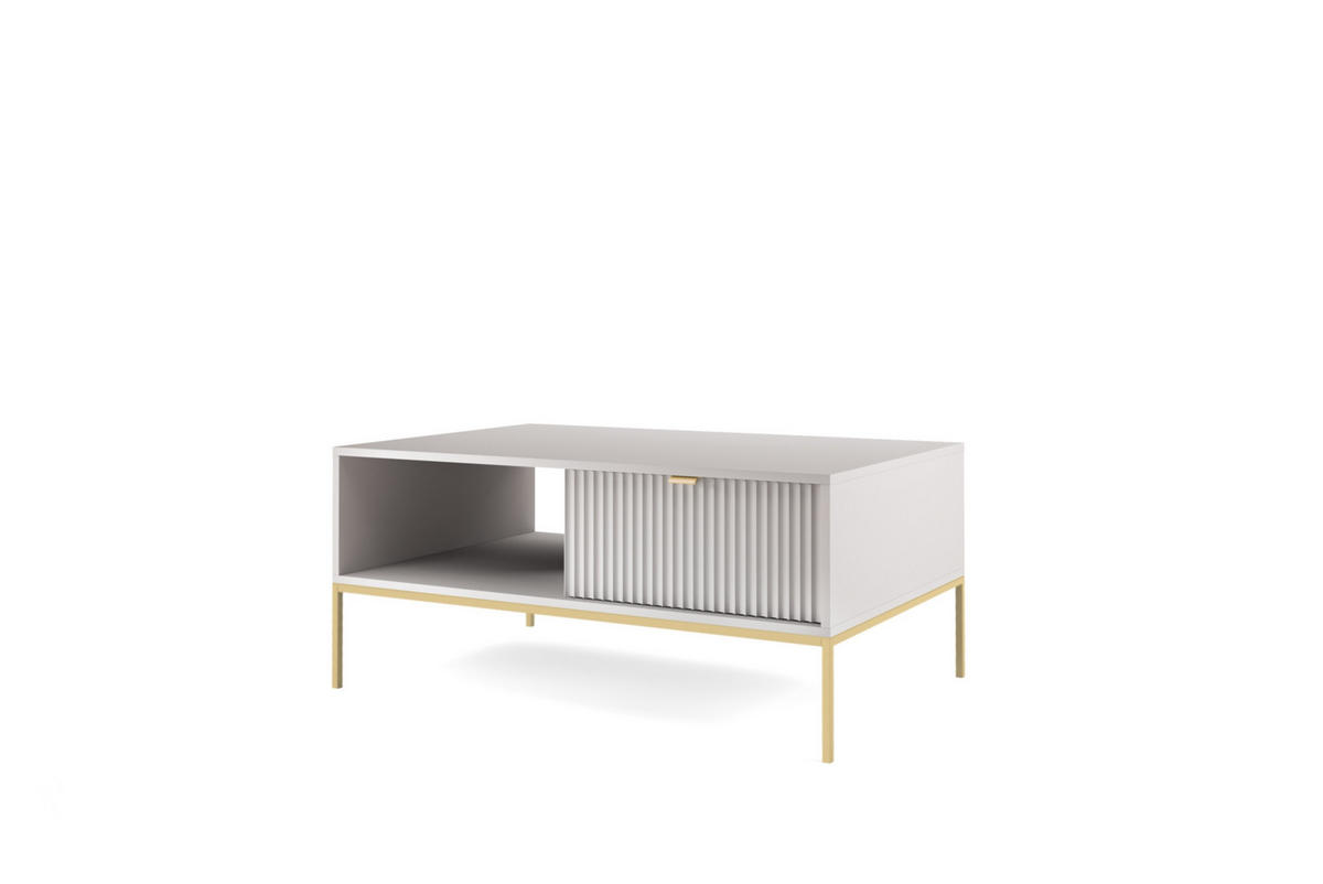 COUCHTISCH NOVA - L104, goldenen Akzenten, 104x68x46 cm Grau - Goldfarben/Graphitfarben, Holzwerkstoff/Kunststoff (68/104/46cm) - DomoHome