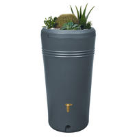 2IN1 Regentonne 230 L, graphite grey inkl. Pflanzschale - Grau, Kunststoff (59/114/59cm) - 4rain
