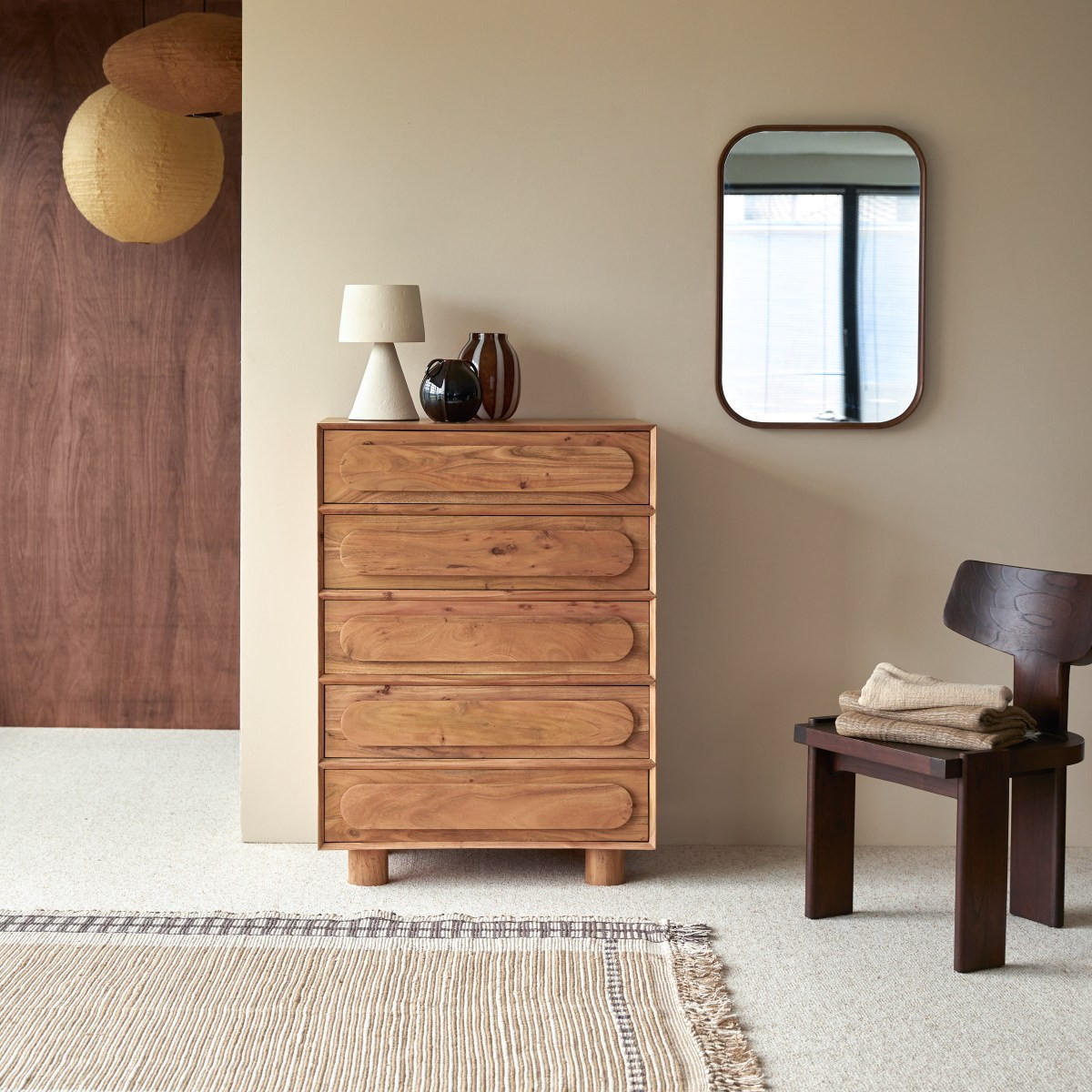 KOMMODE Olga Natur aus Akazie - Naturfarben, Holz (82/114/50cm) - Tikamoon