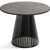 ESSTISCH Naro runder ausziehbarer, Beton-Optik Dunkelgrau 100-180/100/76 cm - Dunkelgrau/Schwarz, Holzwerkstoff/Metall (100/100/76cm) - WFL GROUP