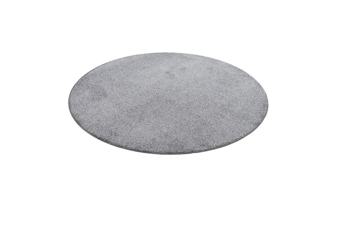HOCHFLOR VELOURS TEPPICH MONA RUND - Grau, Textil (200/200cm) - Snapstyle