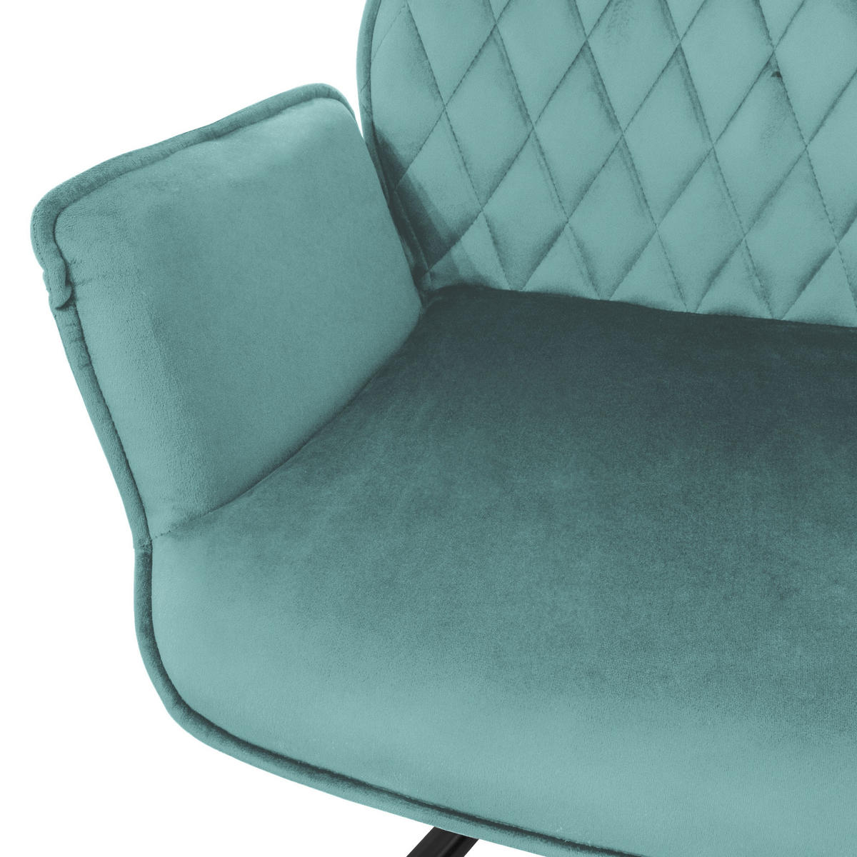 DREHSTUHL Samt Salbei - Blau, Metall (63/90/57cm) - ML-DESIGN