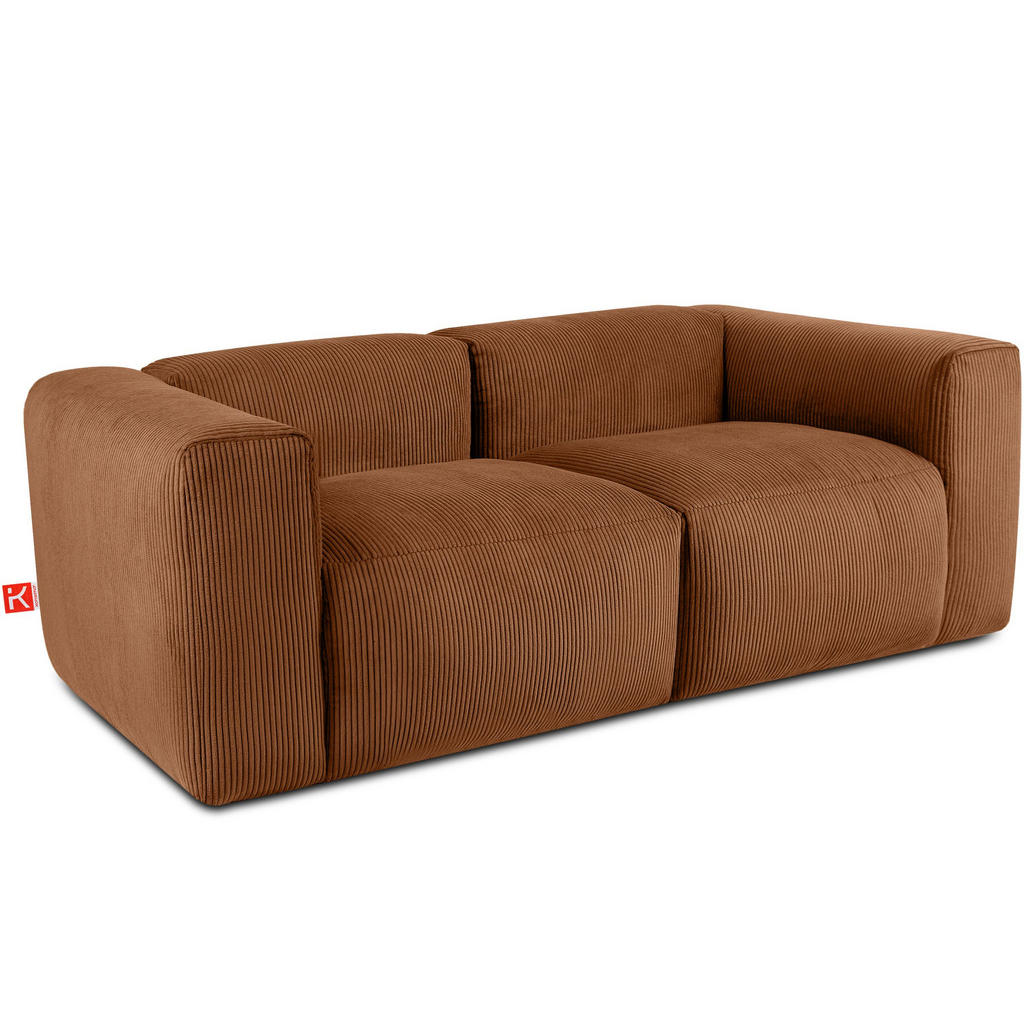 Thumbnail - Konsimo® 2-Sitzer-Modulsofa, Orange, Textil, einzeln stellbar,Freiform, 210x73x96 cm, Wohnzimmer, Sofas & Couches, Sofas...
