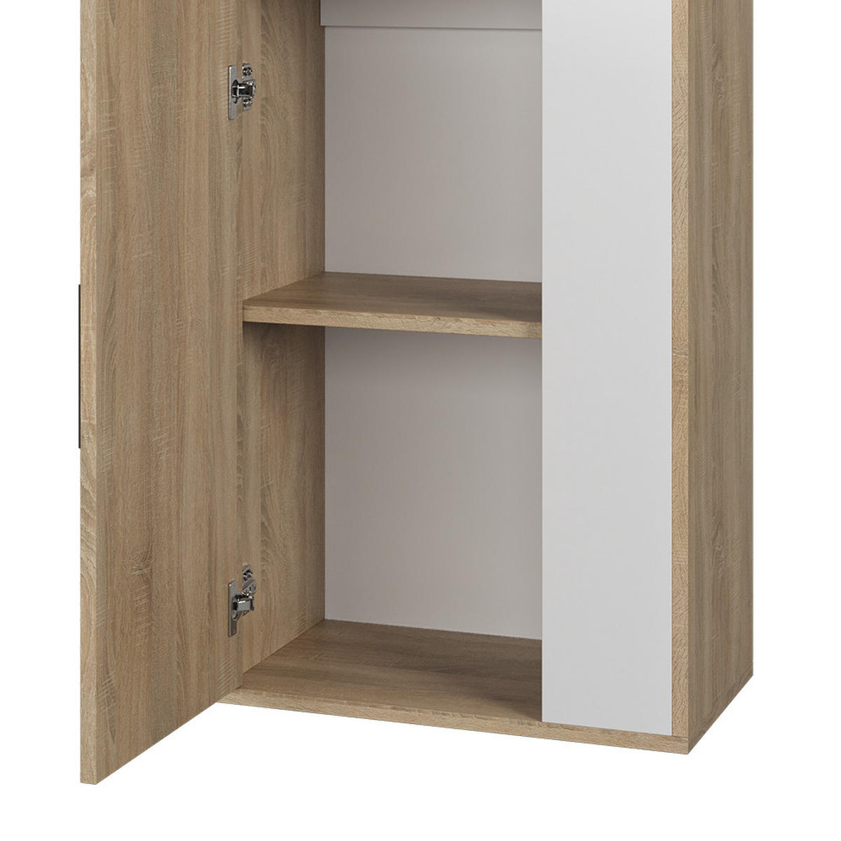 NÁSTĚNNÁ POLICE Berno Sonoma/bílá - bílá/Sonoma dub, kompozitní dřevo (50.1/78.4/28.3cm) - Vicco