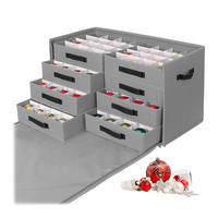 WEIHNACHTSKUGEL-AUFBEWAHRUNGSBOX - Grau, Wellpappe/Textil (73/40/36.5cm) - Relaxdays