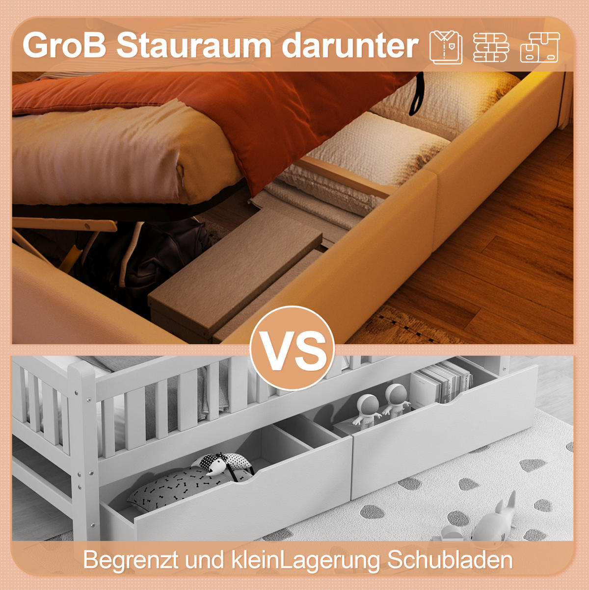 POLSTERBETT 90/200 cm Weiß aus PU mit LED-Lichtband und Stauraum - Weiß, Kunststoff (90/200cm) - OKMYHOME