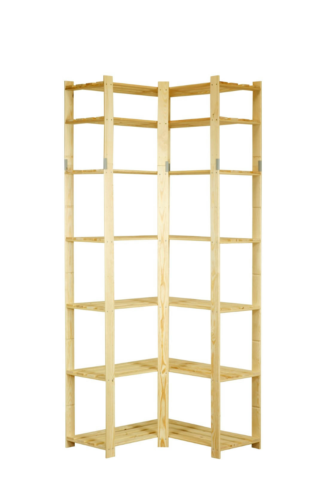 ECKREGAL PINEPEAK 220x85x38cm 7 Fachboden 1,2cm dickes Kiefernholz Natur - Naturfarben, Holz (85/220/38cm) - PROREGAL