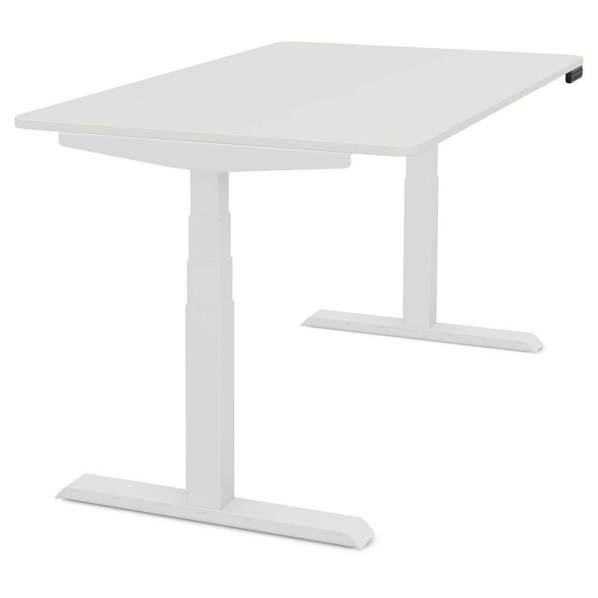 SCHREIBTISCH Elektrisch höhenverstellbarer Kinderschreibtisch JUNIOR Curved Signalweiß Signalweiß 120/70/52.5-121cm - Weiß, Holzwerkstoff/Metall (70/120/121cm) - ASSMANN