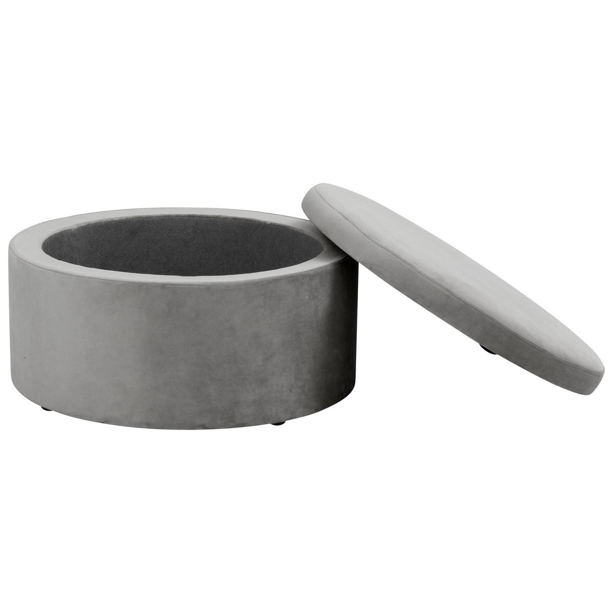 KINDERHOCKER Katyushka Samtvelours grau - Grau, Kunststoff (60/32/60cm) - 58aufmkessel