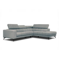 ECKSOFA MORELLO 5-Sitzer, mintgrün - Schwarz/Mintgrün, Holzwerkstoff/Textil (287/228cm) - Courtois Laville