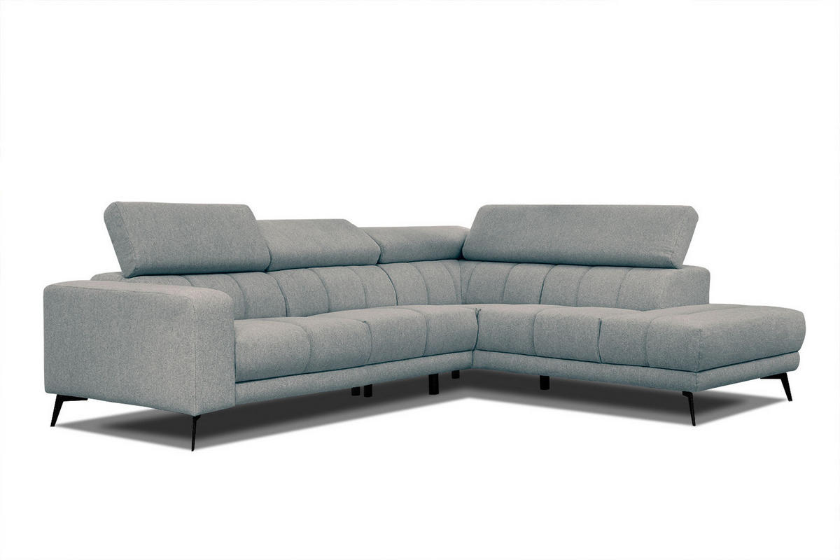 ECKSOFA MORELLO 5-Sitzer, mintgrün - Schwarz/Mintgrün, Holzwerkstoff/Textil (287/228cm) - Courtois Laville