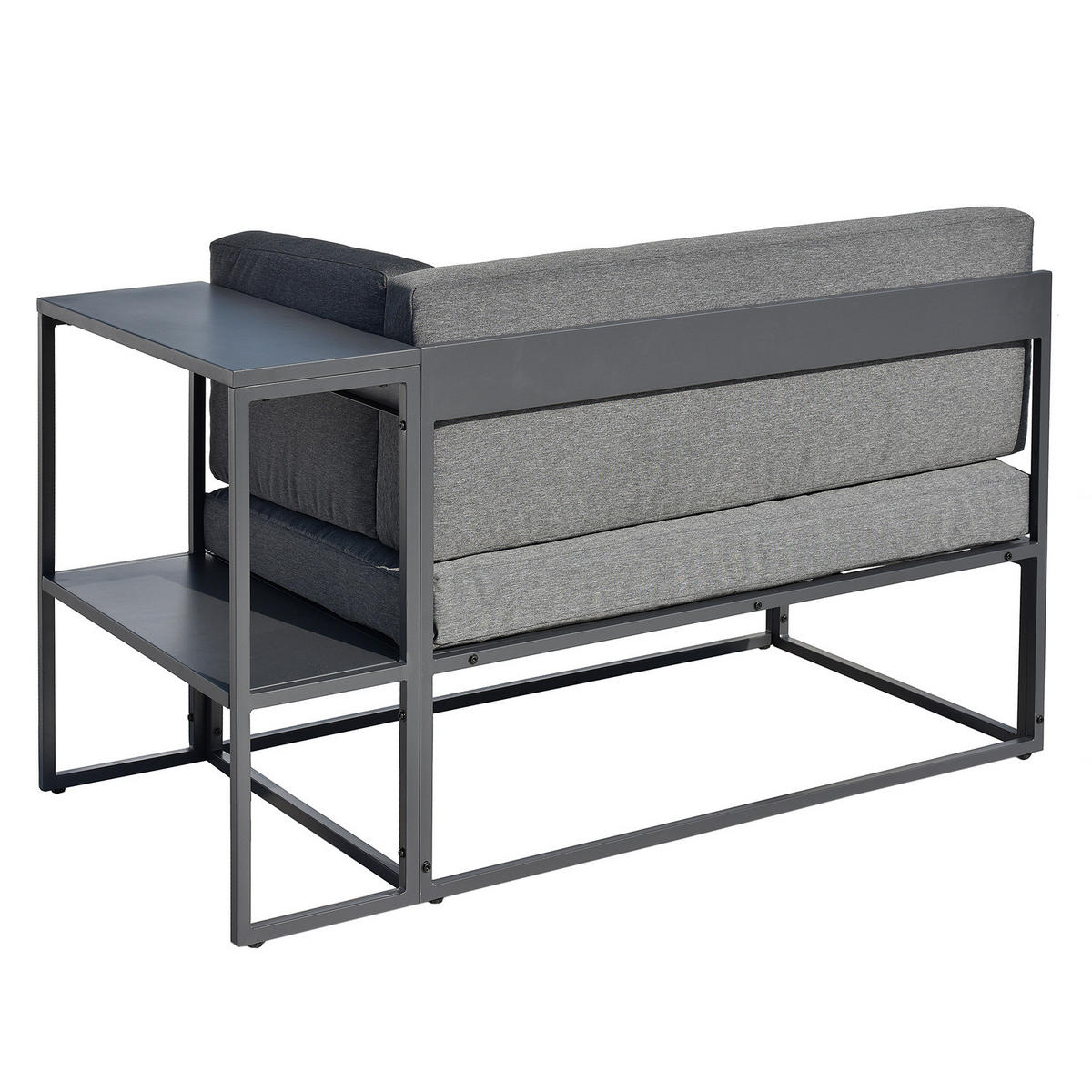 BALKONSOFA - Stahl / Webstoff - Grau - Grau, Textil/Metall (137/75/70cm) - home24