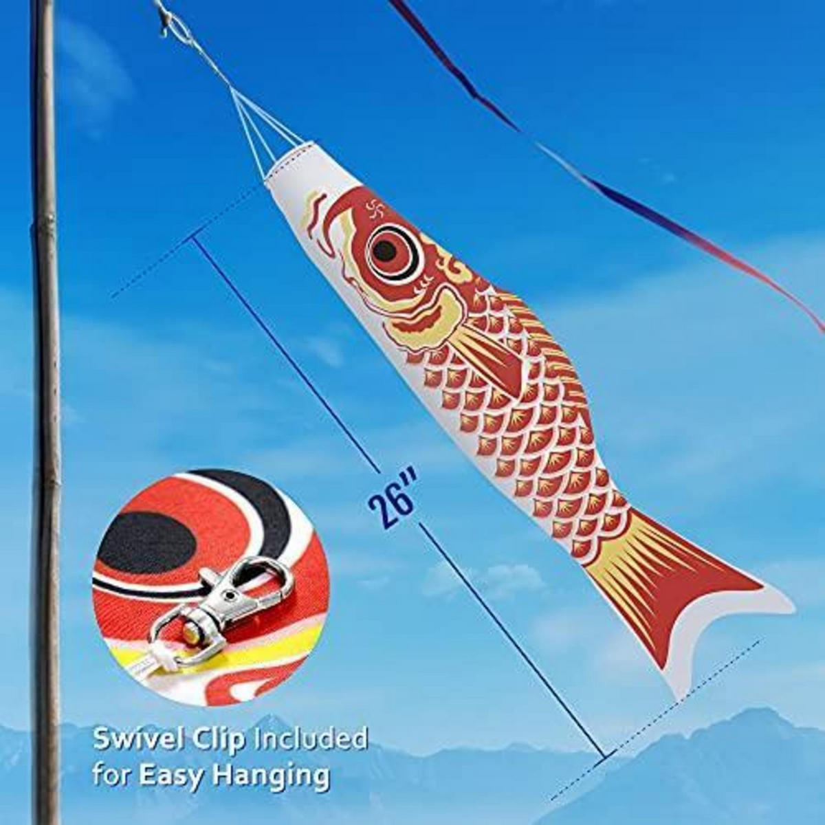 WINDSACK Koi Fisch 66 cm - Multicolor, Textil (66/16.5/1cm)