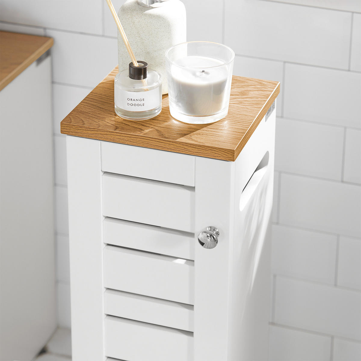 TOILETTENROLLENHALTER Weiß - Weiß, Holzwerkstoff (20/75/18cm) - SoBuy