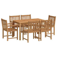 GARTEN-ESS-SET 7-teilig 140/80 Cm Massivholz Teak - Braun, Holz - vidaXL