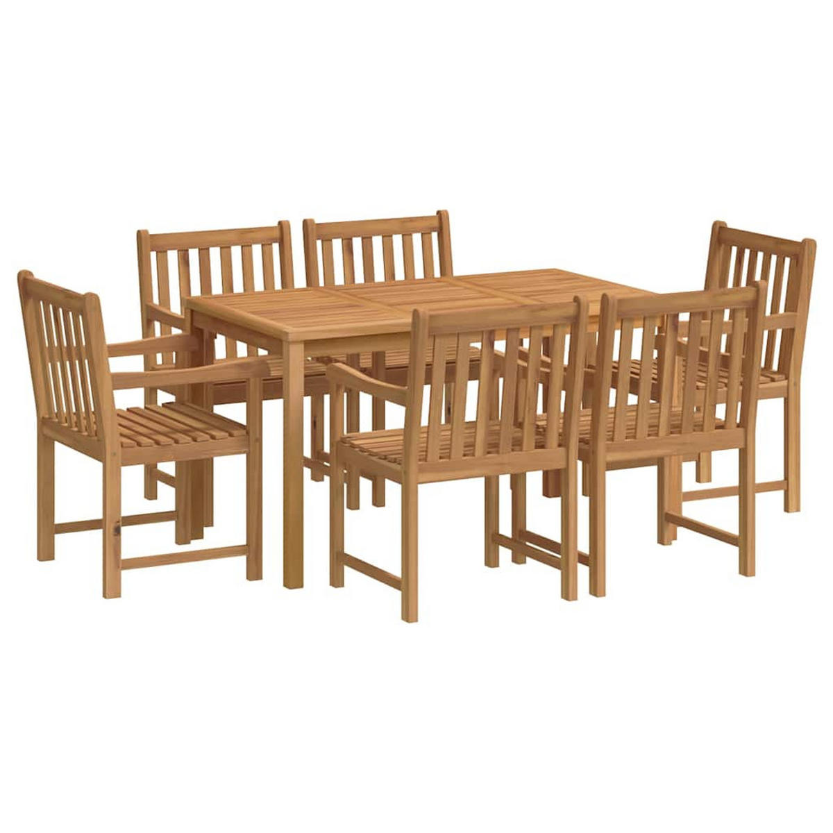 GARTEN-ESS-SET 7-teilig 140/80 Cm Massivholz Teak - Braun, Holz - vidaXL