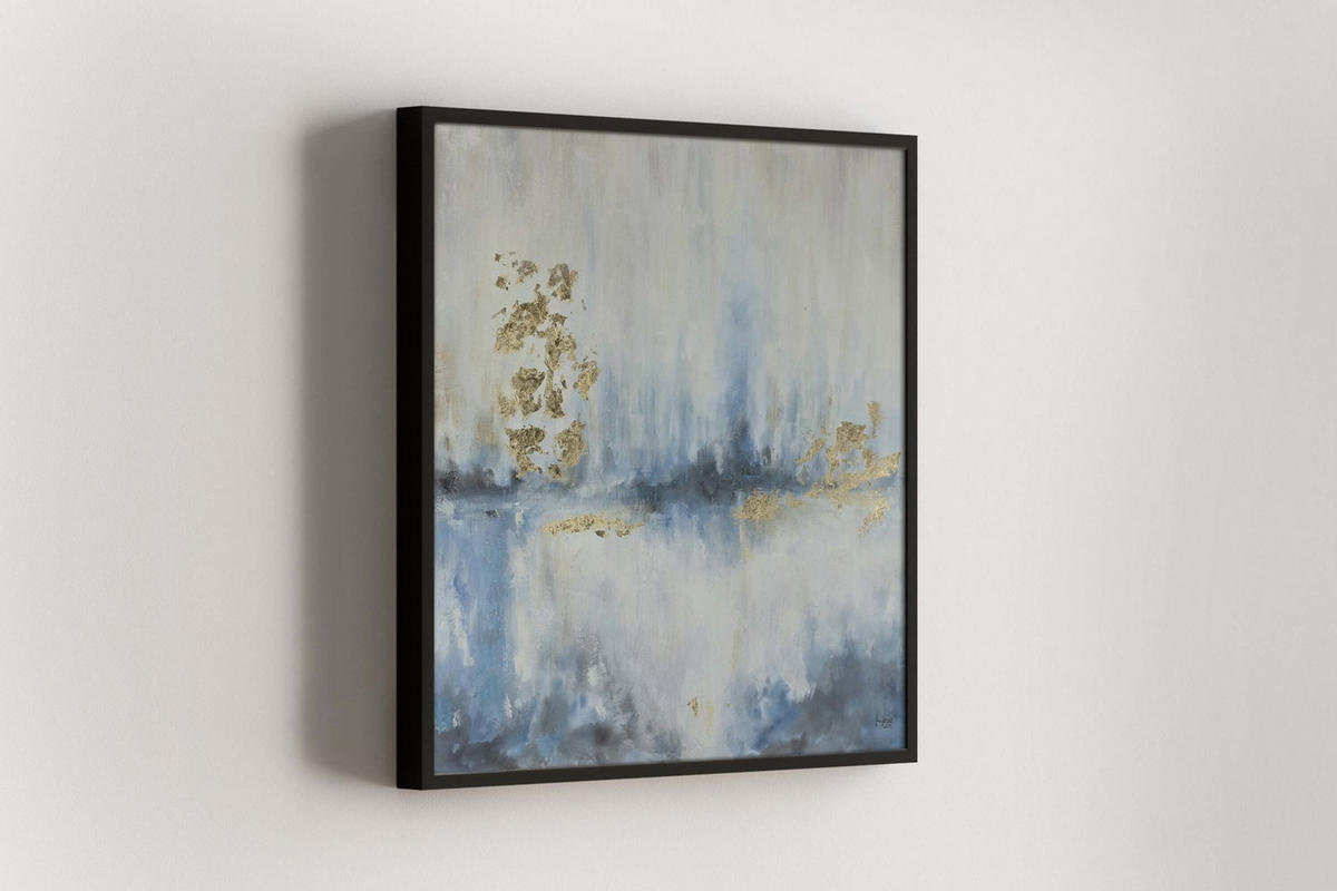 ACRYLBILD HANDGEMALT 80/80 cm - Blau/Beige, Holz/Textil (1.48/80cm) - KUNSTLOFT