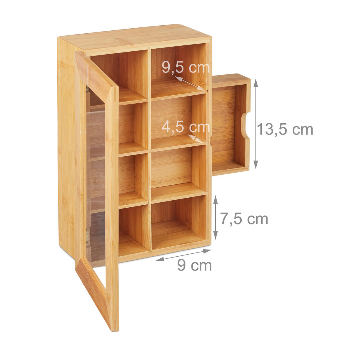 TEEBOX - Hellbraun, Holz/Kunststoff (33/11/20cm) - Relaxdays