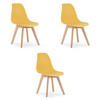 ESSZIMMERSTUHL 3-er Set KITO Senffarbener Sitz, natürliche Beine - Currygelb/Naturfarben, Kunststoff (46/80/54.5cm) - Valora