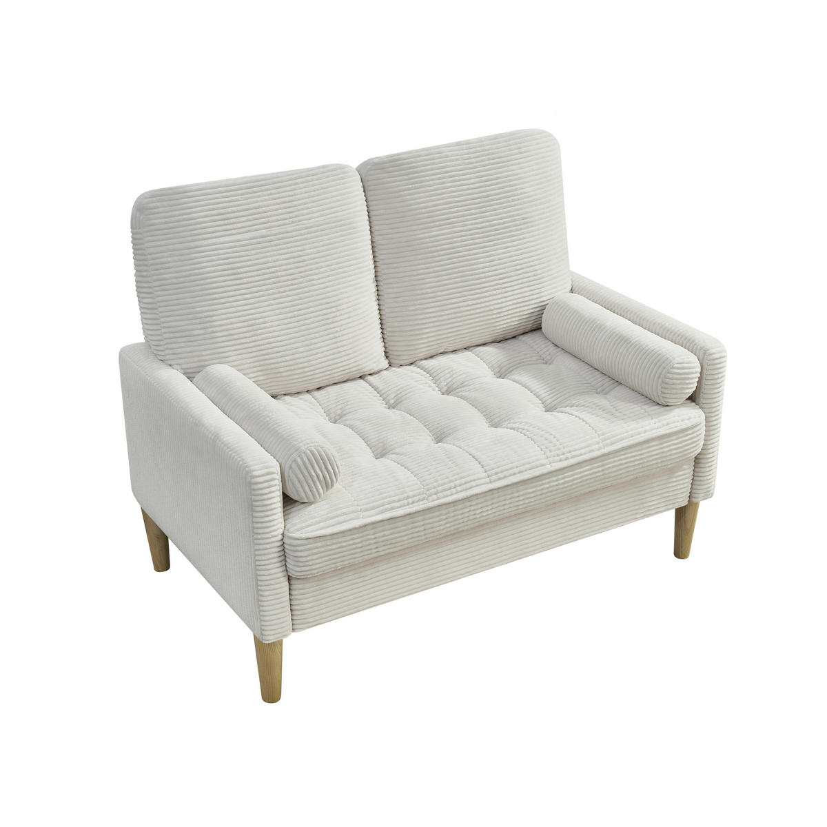 2-SITZER SOFA Cord Beige - Beige, Holz/Holzwerkstoff (121/87/76cm) - WISHDOR