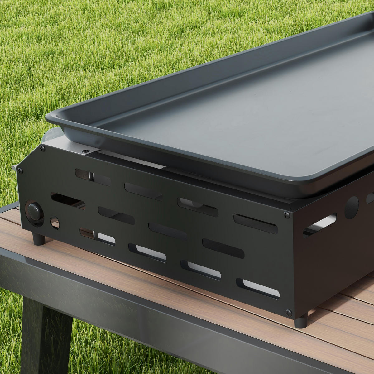 PLANCHA DE-18614 4 Brenner, 9,6 kW - Silberfarben, Metall (44.5/19/77cm) - ComfortXL