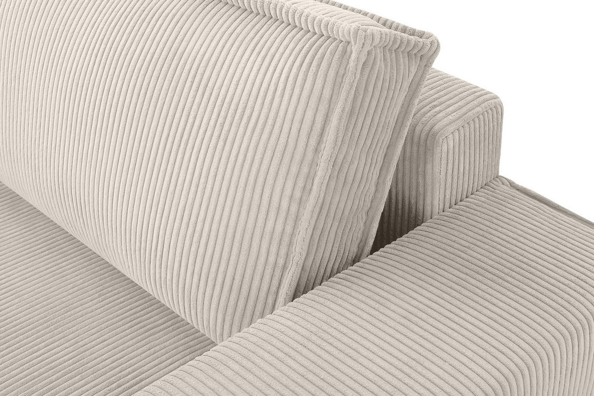 3-SITZER-SCHLAFSOFA NAPI in Pet Friendly Cord-Stoff, cremig - Creme/Schwarz, Textil (244/89/101cm) - KONSIMO®