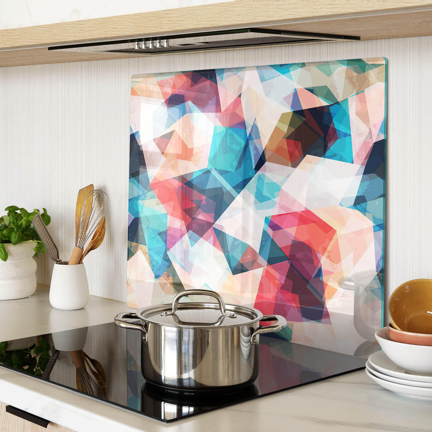 GLASPLATTE 60x52 cm Mosaikabstraktion - Braun, Glas (60/0.4/52cm) - TULUP