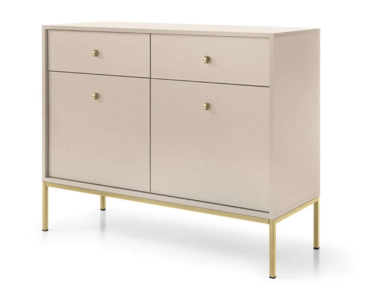 SIDEBOARD Beige MKSZ104 Mit Goldfarbenem Gestell - Beige, Holzwerkstoff (103.5/83.2/39cm) - Sepro Meble