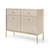 SIDEBOARD Beige MKSZ104 Mit Goldfarbenem Gestell - Beige, Holzwerkstoff (103.5/83.2/39cm) - Sepro Meble