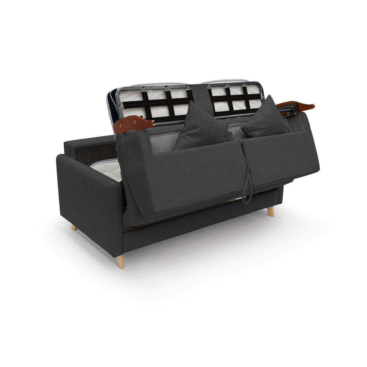 SCHLAFSOFA Edgar - Anthrazit, Textil (180/94/97cm) - Divani.store