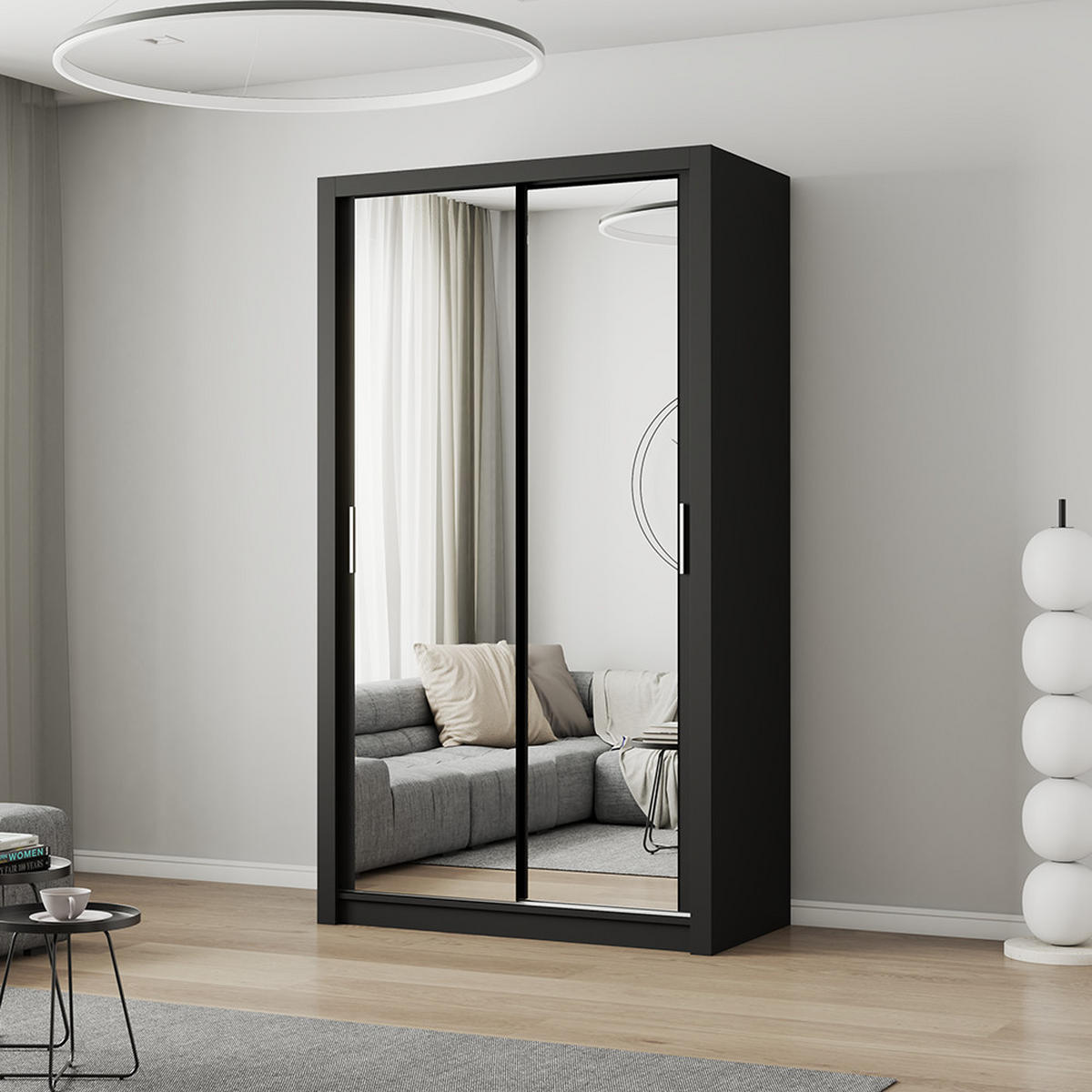 SKŘÍŇ s otočnými dveřmi Milan 120 cm 120/215/64 cm, 2dveřová, černý - černá, kompozitní dřevo (120/215/64cm) - imoebel24