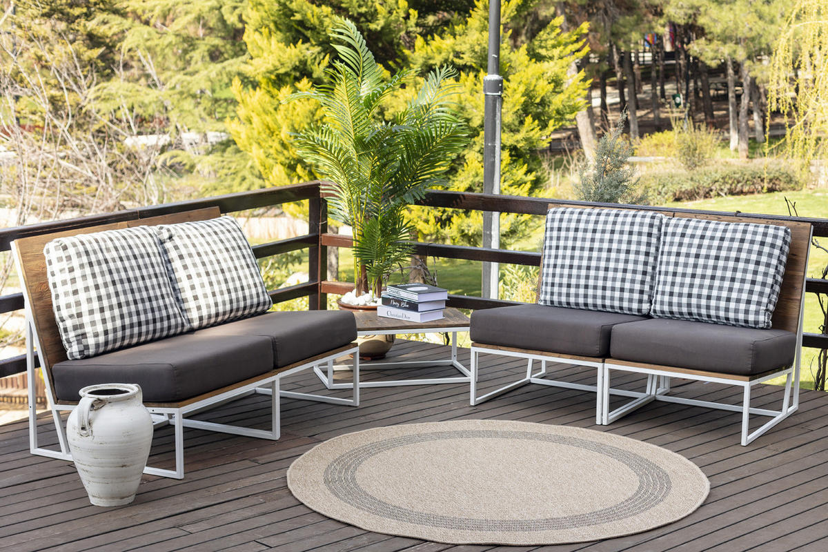 OUTDOORTEPPICH Rund Jute-Optik Ø 160 cm Beige - Beige, Kunststoff/Textil (160/160cm) - LIVABLISS