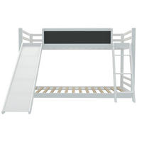ETAGENBETT 200 x 90cm in Weiß mit Treppe und Rutschen - Weiß, Holz (90/200cm) - KOMHTOM