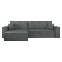 ECKSOFA Karl Cord Maxi - Dunkelgrau/Schwarz, Holz/Kunststoff (272/145cm) - MIRJAN24