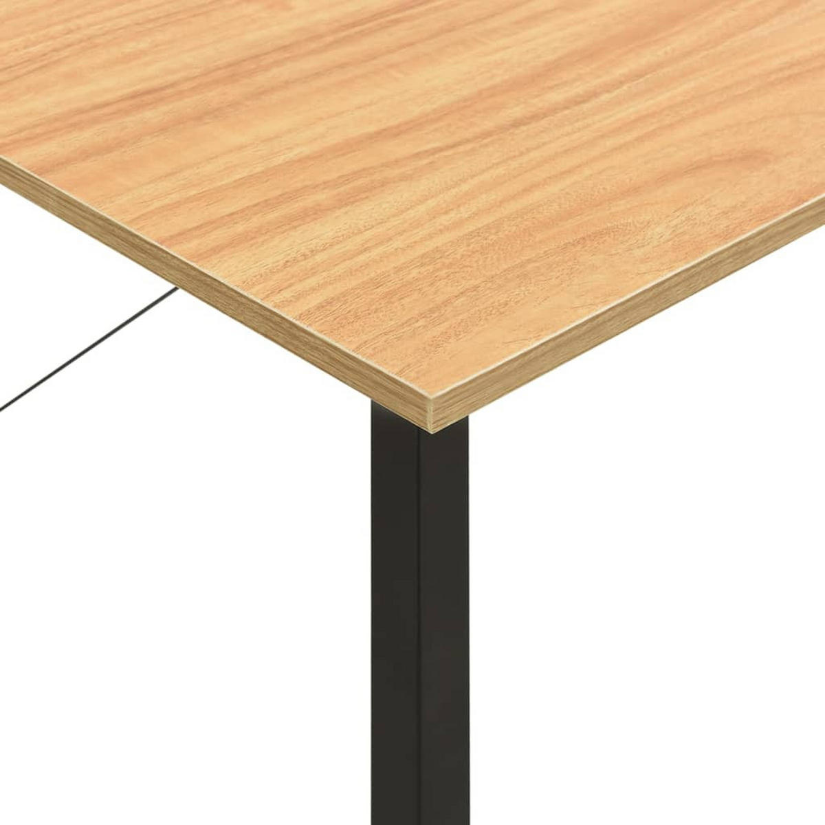 COMPUTERTISCH mit Regal 80/40/72 cm aus Mdf, Metall Schwarz, Eiche Hell - Braun, Holzwerkstoff (55/80/72cm) - vidaXL