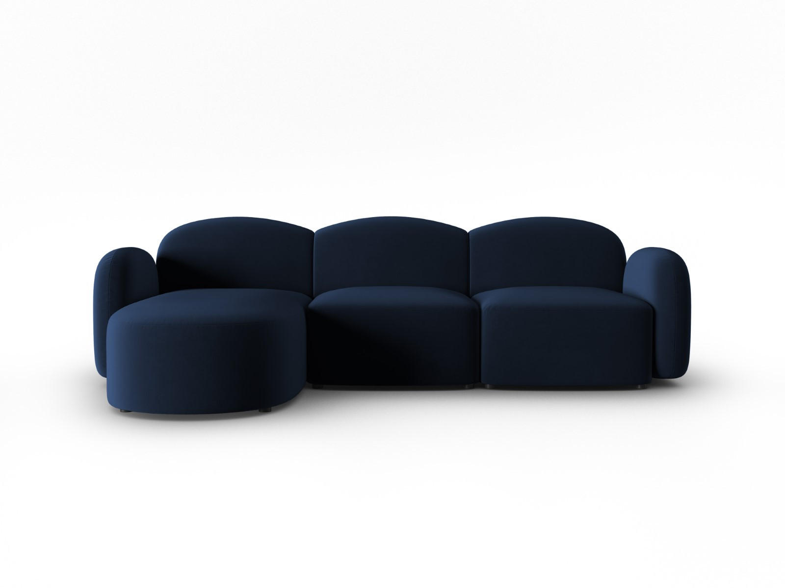 ECKSOFA links Blair aus Samt königsblau 4 Sitzplätze - Blau, Textil (155/272cm) - Micadoni