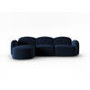 ECKSOFA links Blair aus Samt königsblau 4 Sitzplätze - Blau, Textil (155/272cm) - Micadoni