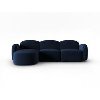 ECKSOFA links Blair aus Samt königsblau 4 Sitzplätze - Blau, Textil (155/272cm) - Micadoni