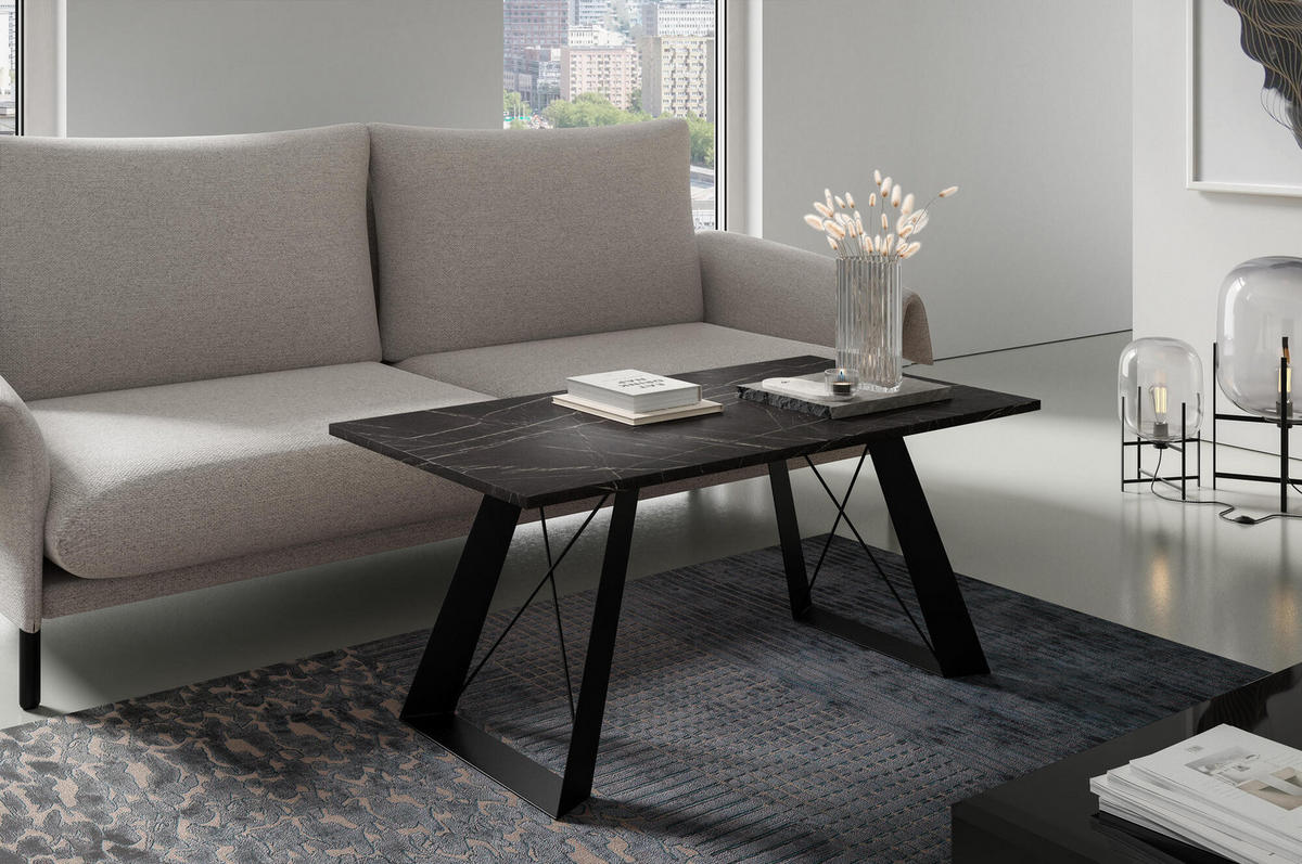 COUCHTISCH SATIS Schwarz 60x120x50 cm - Schwarz, Holzwerkstoff (120/60/50cm) - FURNLUX