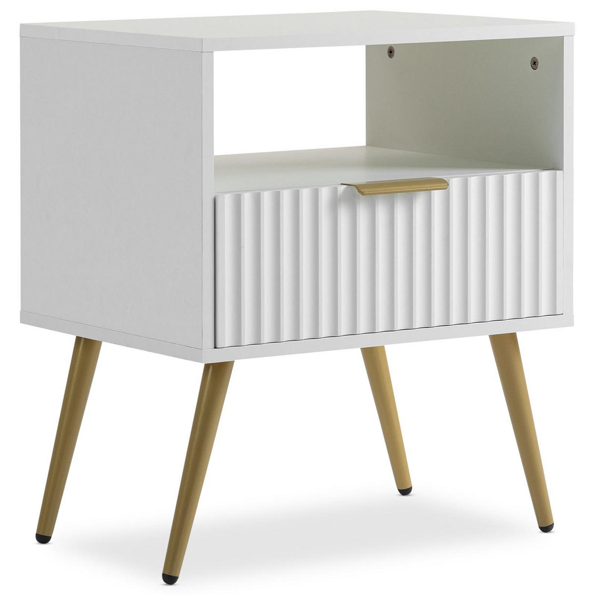 NACHTTISCH MERVAL weiß - Weiß, Holzwerkstoff (50/60/40cm) - IDIMEX