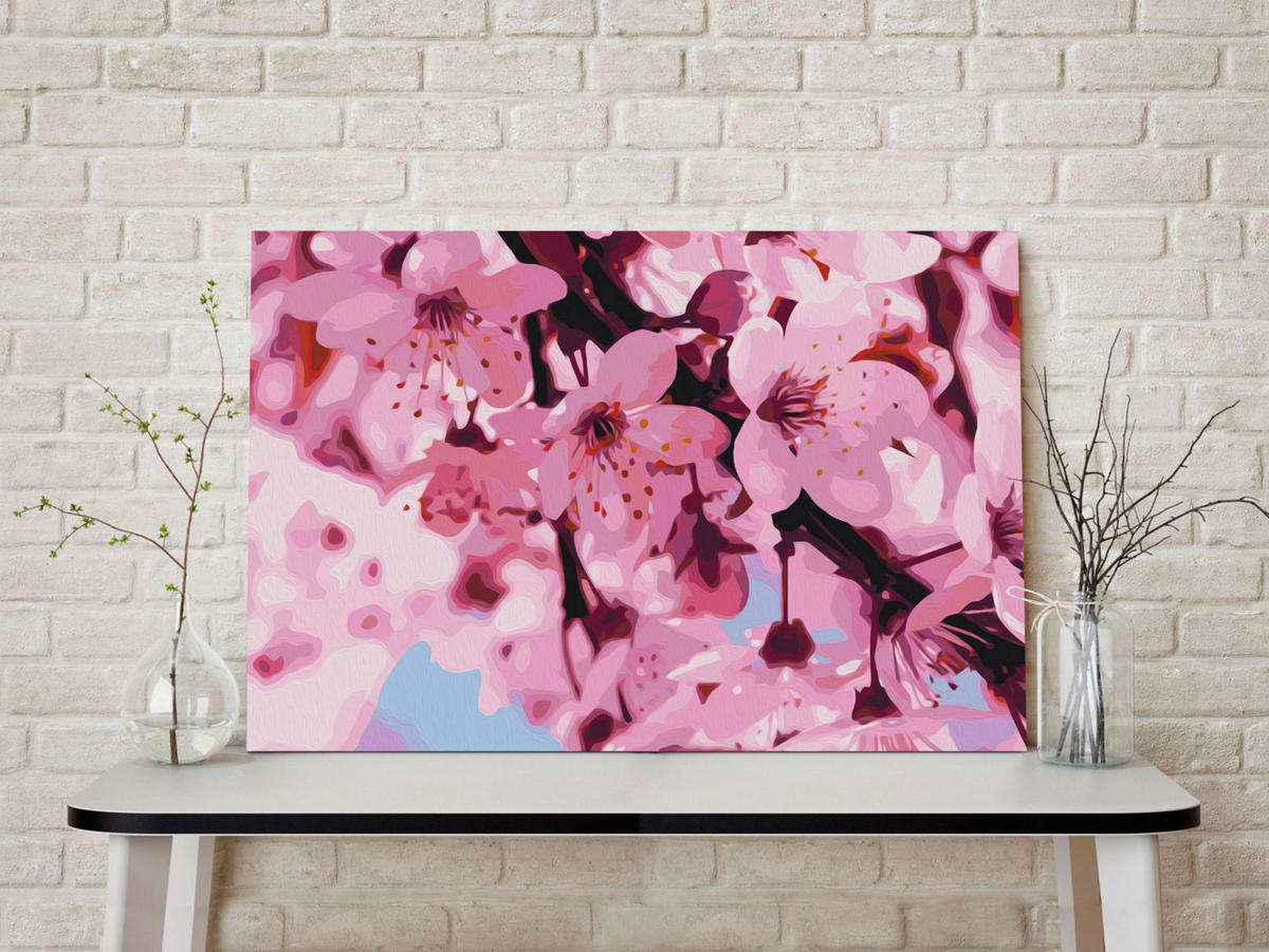 MALEN NACH ZAHLEN 50/40 cm - Blau/Pink, Textil (1.4/40cm) - KUNSTLOFT